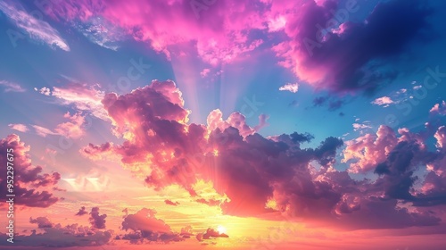 The sunset gives the sky every possible shade of pink and purple. The clouds, like artist's brushes, paint incredible pictures on the sky, creating a wonderful backdrop for nature