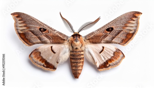 a geometrid moth isolated on white background