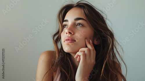 A cheerful woman showing face expressions