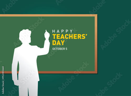 Happy Teacher's day concept vector illustration background. Creative teacher's day vector education concept.