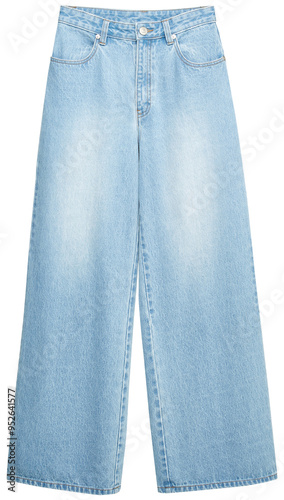 Old fashion are blue jeans isolated on white