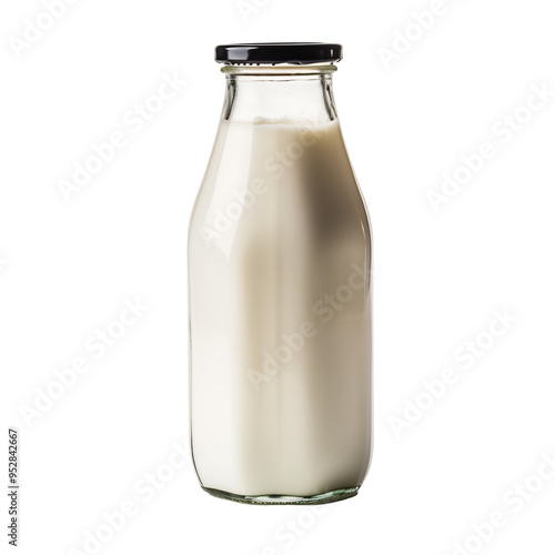 a glass bottle of milk