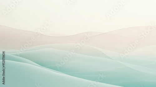 Soft green and pink waves gently undulate on a calming gradient background, creating a modern and tranquil abstract pattern perfect for spa and wellness concepts