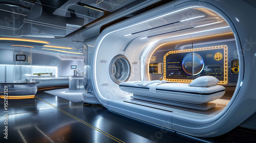 Futuristic Urology Lab Interior in Paris, 2034