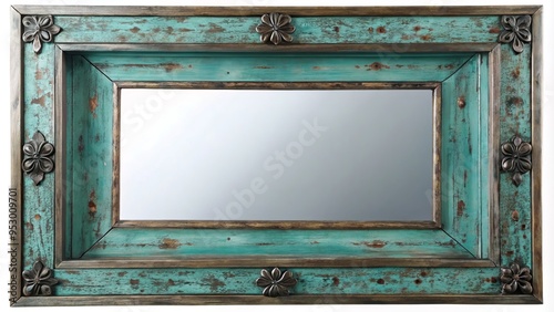 Sandberg furniture farmhouse mirrors antique turquoise rustic modern decorative wall art home decor distressed wood