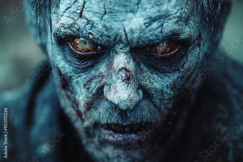 An old man zombie or monster with a horrifying and scary concept, great for Halloween or horror theme.