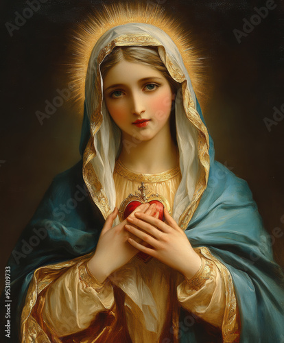 Immaculate Heart of Mary. AI generative.