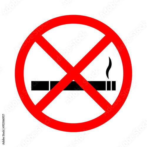 No Smoking Sign Symbol Vector Illustration