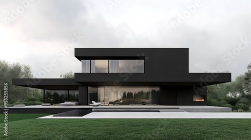 Sleek and Minimalist Monochrome Knockdown House with Modern Design