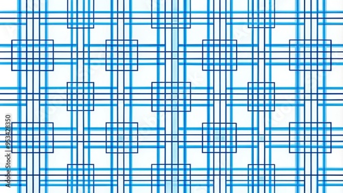 Vibrant blue gridline pattern with intersecting horizontal and vertical lines forms a geometric network of squares on a clean white background, evoking modernity and order.