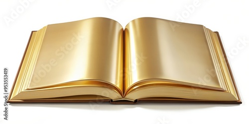 Luxurious open gold book with blank glossy pages , luxury, exclusivity, high-end, branding, conceptual art