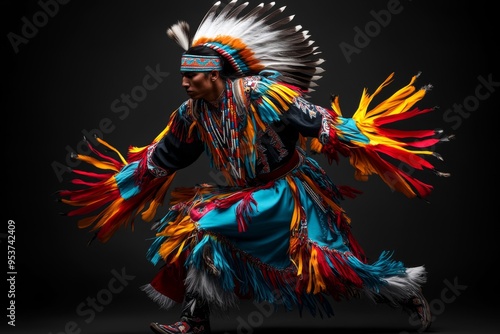 American Indian Traditions, Music, and Dance visualized in a vibrant powwow where participants perform traditional dances in colorful regalia