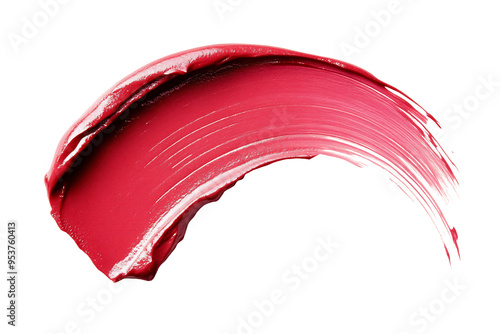 A swatch of red lipstick isolated on a transparent background