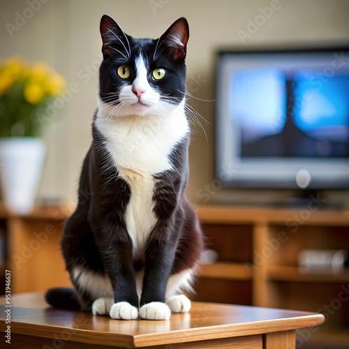 Dressed to impress! Tuxedo cat is always ready for a fancy occasion!