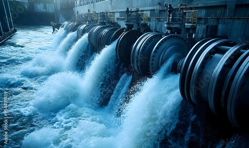 Industrial Water Discharge Pipes with Splashing Water