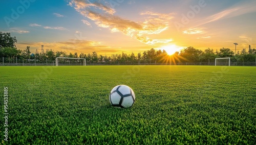 Image of Football Playground, Soccer Field, Goalpost, Stadium View, High-Resolution Image, HD Photography, Sports Venue, Soccer Stadium, Green Field, Goal Area, Grass Pitch, Professional Football