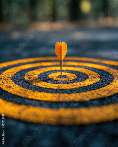 A business target with a dart hitting the bullseye, representing successful marketing strategies,