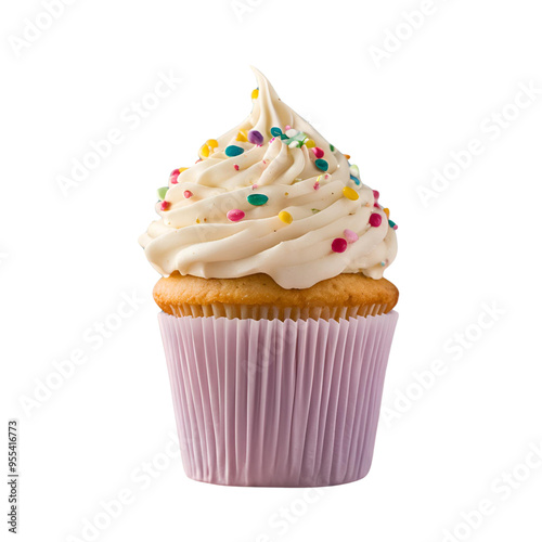 Cupcake de creme em fundo transparente.