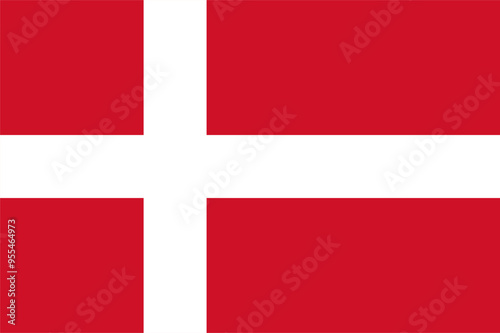 Denmark flag vector. A symbol of national pride and heritage. Ideal for digital editing and scalable printing. Official colors, Kingdom of Denmark. EPS10 format.