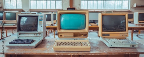 Vintage Computer Trio A Glimpse into the Past, Technology ,Retro ,Computer