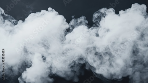 White smoke plumes elegantly rising, contrasted against a pitch-black backdrop, creating a stark visual effect that emphasizes the ethereal and ephemeral nature of the smoke.