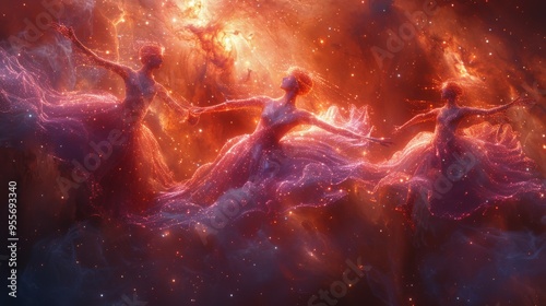 Nebulae pirouette in cosmic ballet