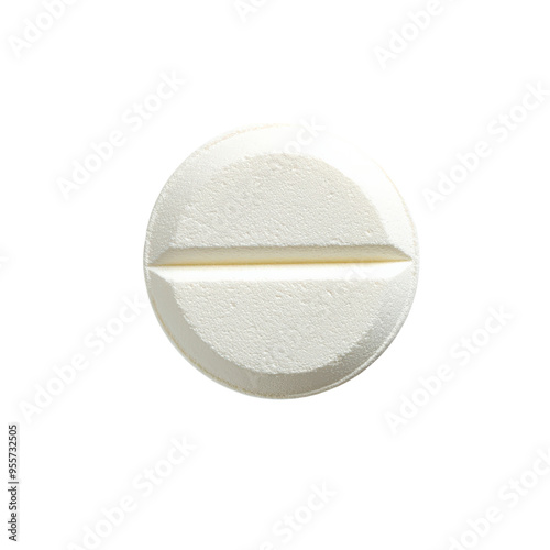 White round pill with a score line.