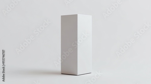 White Rectangular Pedestal Against White Background