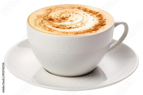 PNG Hot cappuccino coffee saucer latte.