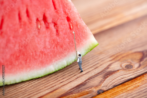 Cleaning watermelon seeds in the miniature world