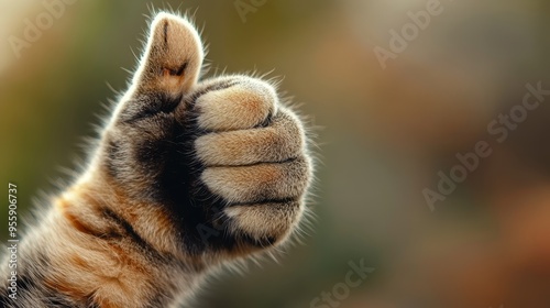 Cat paw showing thumbs up