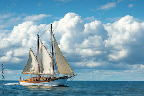 Nimble Ketch Sailing Gracefully Around the Cape