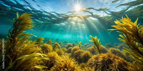 Lush seaweed swaying in the currents of the underwater world