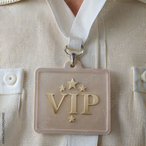 VIP Badge on Lanyard Close-Up, Highlighting Event Access and Special Privileges