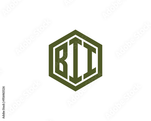 BII logo design vector template. BII