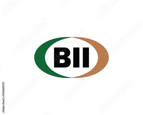 BII logo design vector template. BII