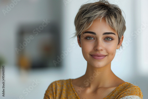 stock photo features a minimalist, white studio background, providing a clean and versatile setting for a variety of creative projects and allowing subject to stand out against uncluttered backdrop 