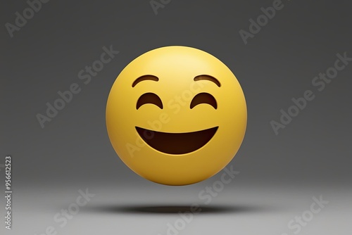 Tranquil Emoticon with Easygoing Expression and Minimalist Design in Yellow