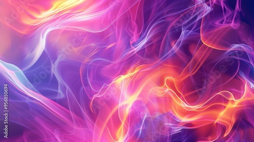 swirling abstract shapes in vibrant electric colors dynamic composition with fluid forms and gradient transitions energetic futuristic wallpaper design pulsating with movement and depth