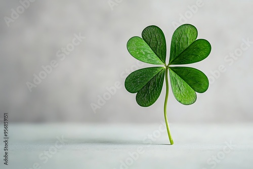 four leaf clover on green