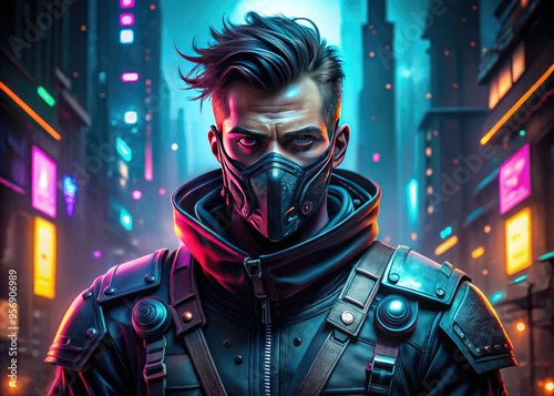 cyberpunk dystopian vigilante icon concept rebellion heroism power