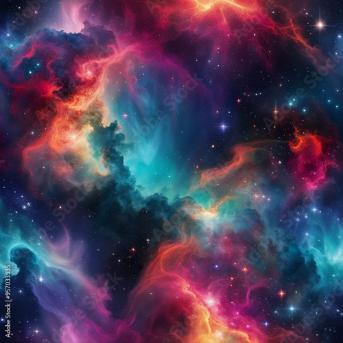 colorful nebula galaxy illustration background