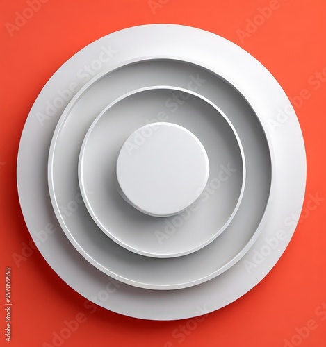 white plate with bowl on top