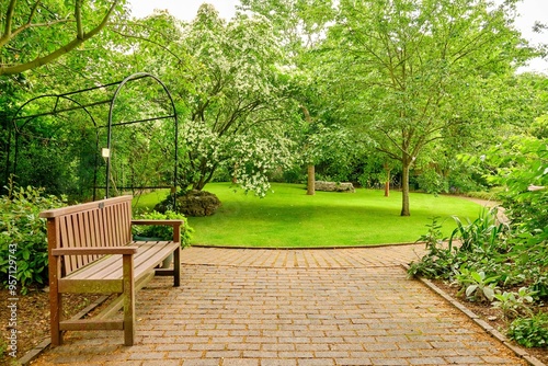 Inside the tranquil Ernest Wilson Memorial Garden, Chipping Camp