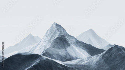 Geometric Elegance: Minimalist Abstract Mountains in Muted Tones