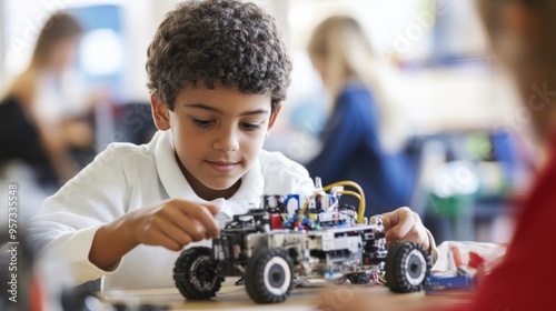 Young Innovator Building a Robot