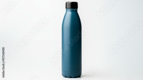 mockup metal water flask bottle isolated 