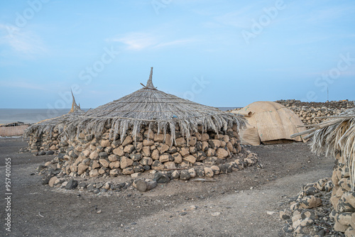 Djibouti, Abbe lake area, local village