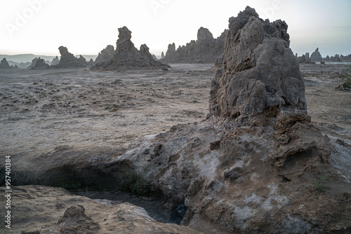 Surreal natural chimneys in Djibouti