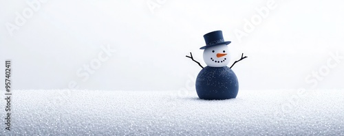 Simple depiction of a navy snowman silhouette on a white background.